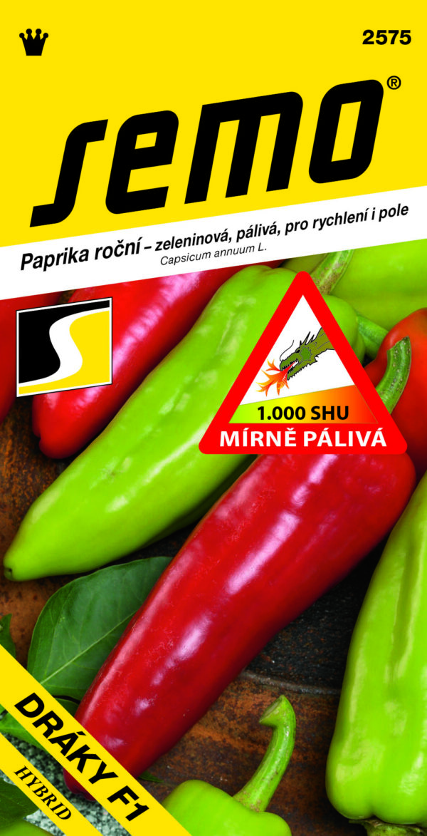 Paprika DRÁKY F1 mírně pálivá